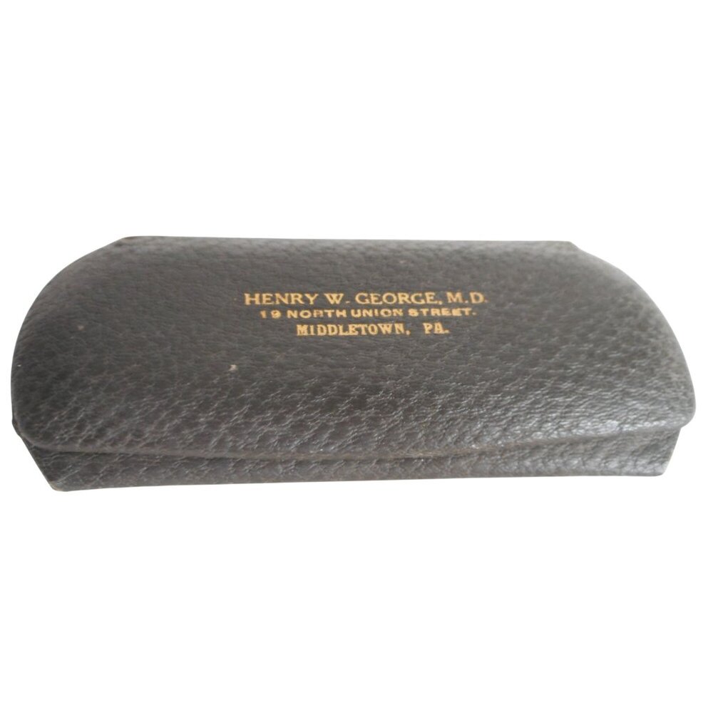 Vintage 1940s / 50s Mid Century Modern Round Art Deco Eyeglasses Glasses /Case - Picture 7 of 9